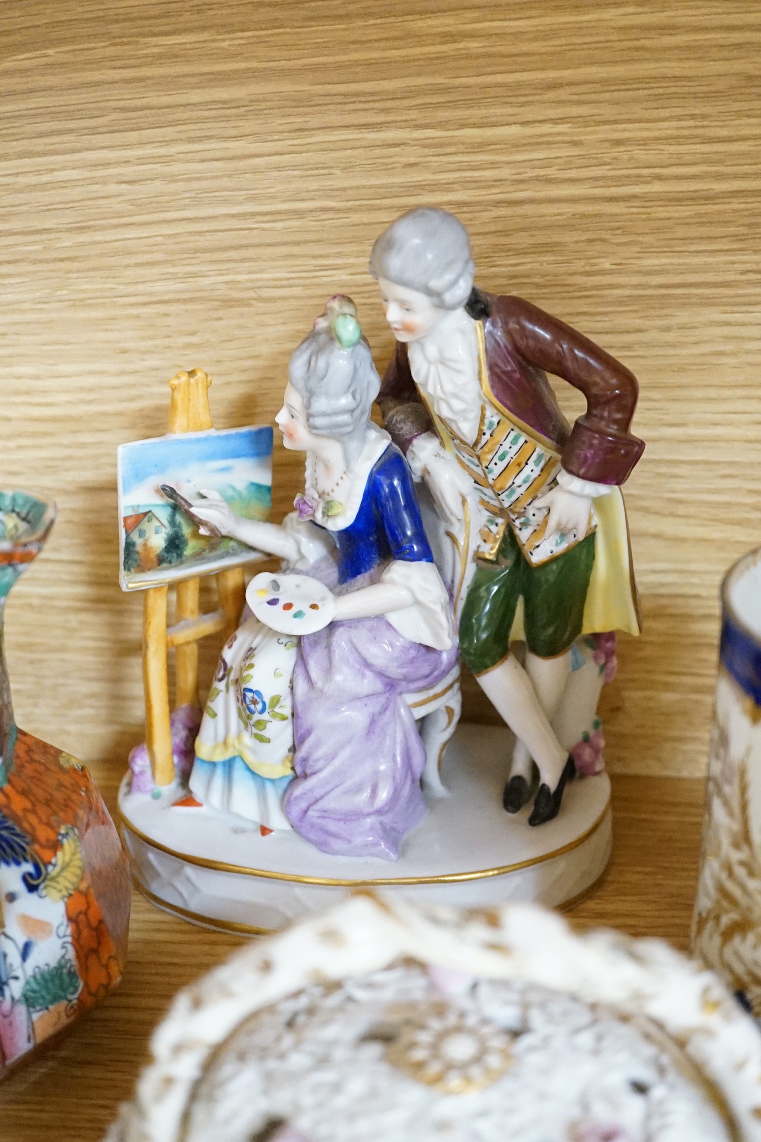 A selection of various English porcelain, to include Barr Flight Barr, Chamberlains Worcester, Limoges, etc. Tallest 20cm